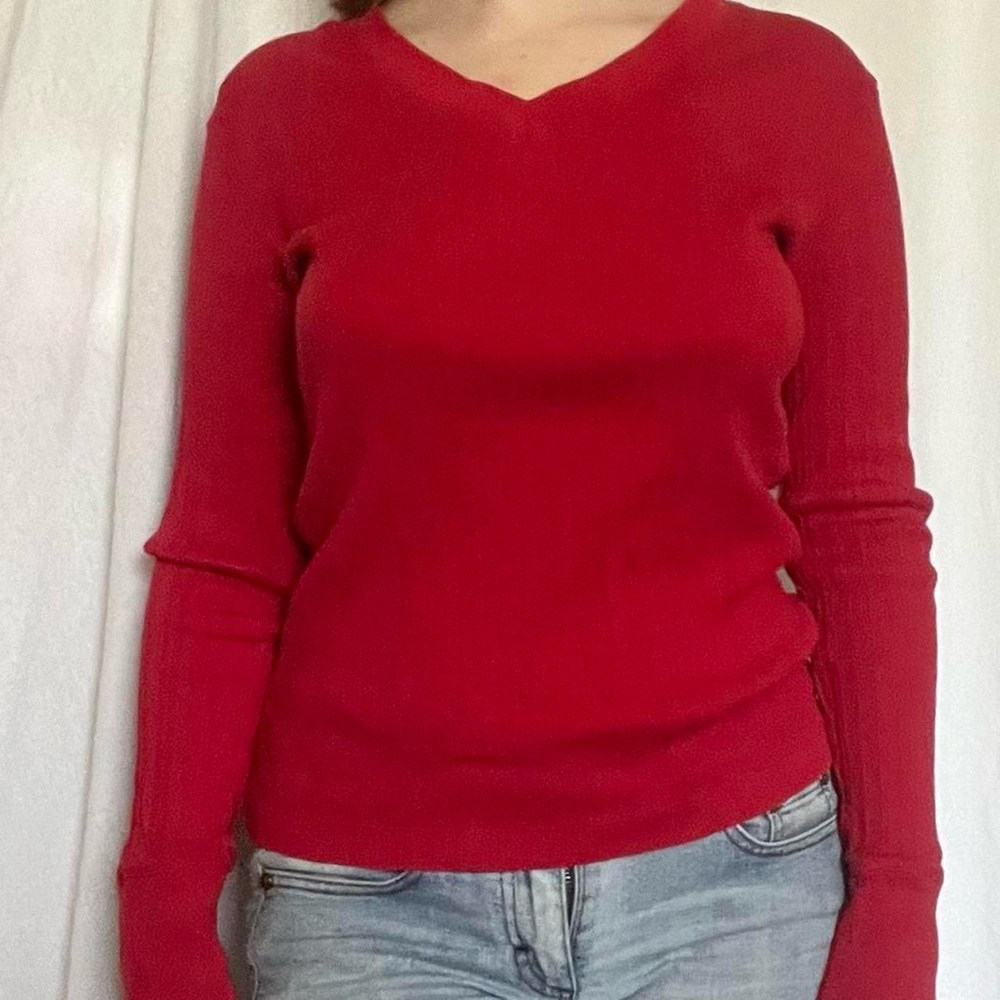 coquette red v-neck jumper/sweater
